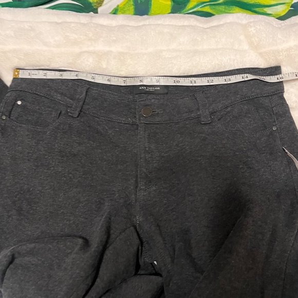 Ann Taylor Sz 8 Dark Grey Slim Straight Comfy Stretchy Cotton Blend Work Pants - Picture 7 of 11